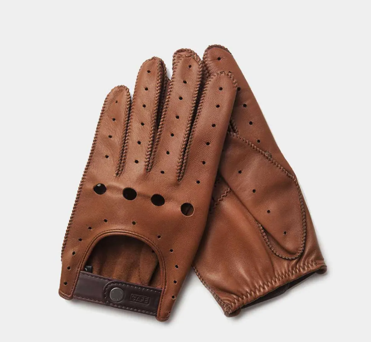 Brown Leather Driving Gloves
